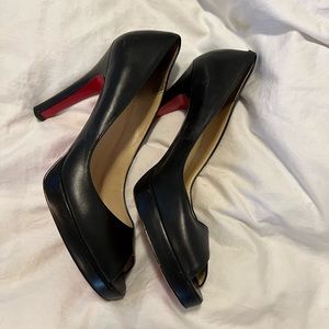 Black open toe heels